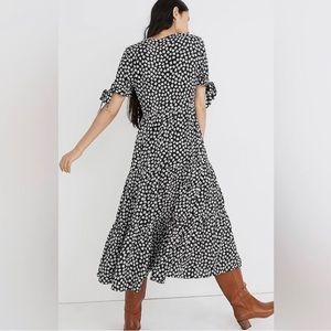 Madewell Tie Sleeve Tiered Midi Dress
